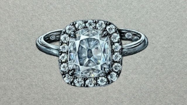 A design drawing for a Sotheby’s Bespoke ring image