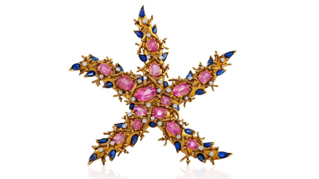 A tourmaline, sapphire and diamond brooch by Jean Schlumberger for Tiffany & Co image