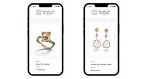 Phones showing Origyn Foundation certificates for Suzanne Syz jewels image