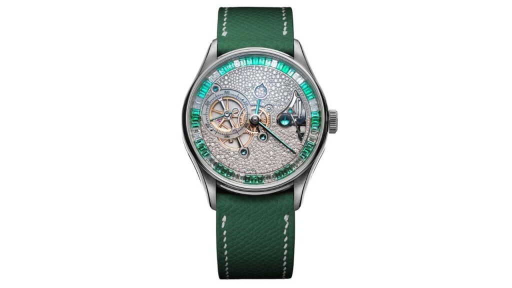 The Simon Brette Chronometre Artisans Joaillerie watch with emeralds and diamonds image