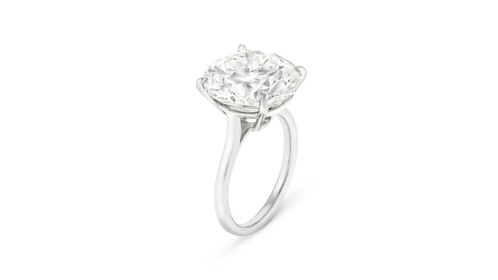 A Valentin Magro ring bearing a round brilliant-cut, 10.19-carat, G, SI2 diamond at Christie's image