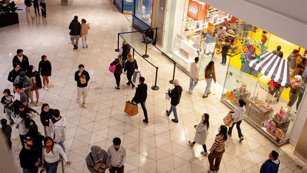 People at a shopping mall in San Jose, California image