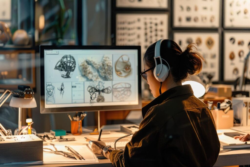 A jewelry designer using AI tools to make her design process faster image