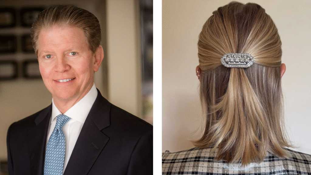 Beladora founder Russell Fogarty (left); an Art Deco platinum diamond brooch, circa 1930-1935, set with 12 carats of Old European-cut diamonds (right) images
