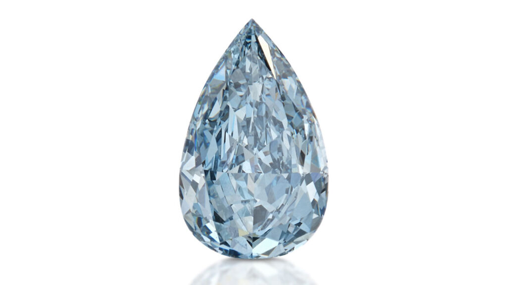 The pear-shaped blue diamond at Sotheby's image