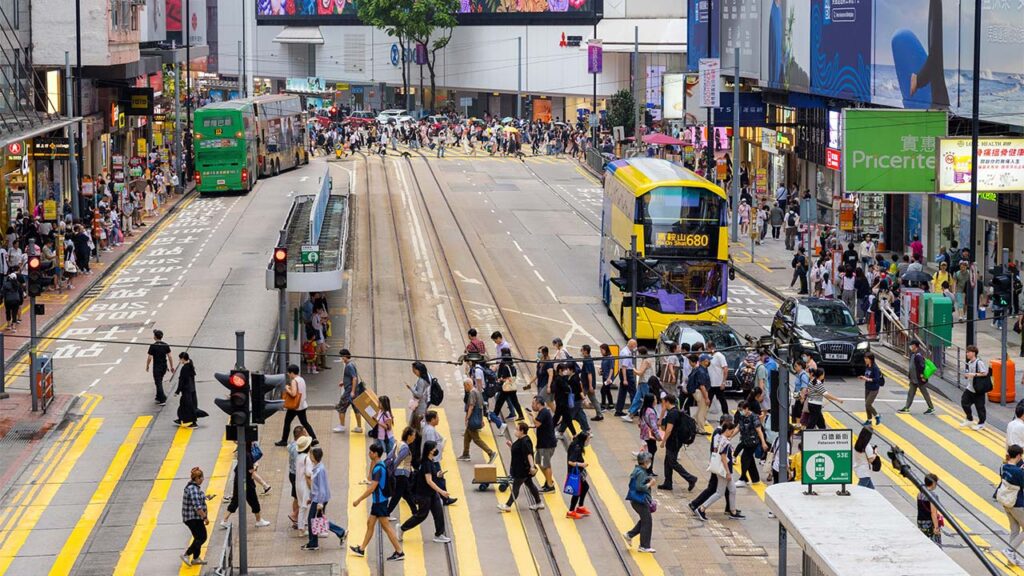 Causeway Bay shopping district in Hong Kong image