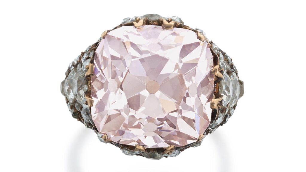 A pink diamond ring, once belonging to Ottoman Princess Neslishah Sultan, that sold at Sotheby’s Geneva in November image