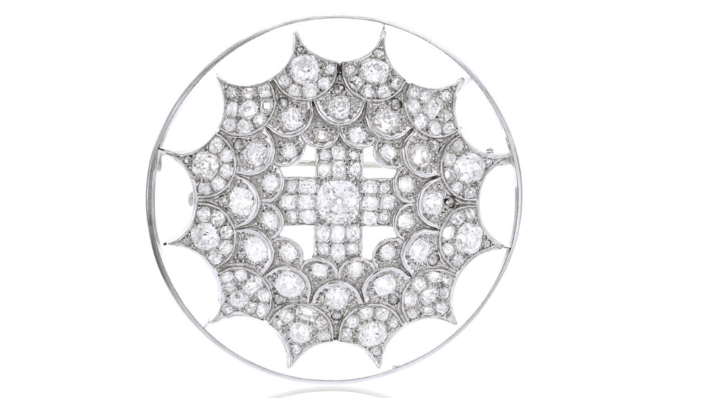 A René Boivin brooch with rock crystal and diamonds image