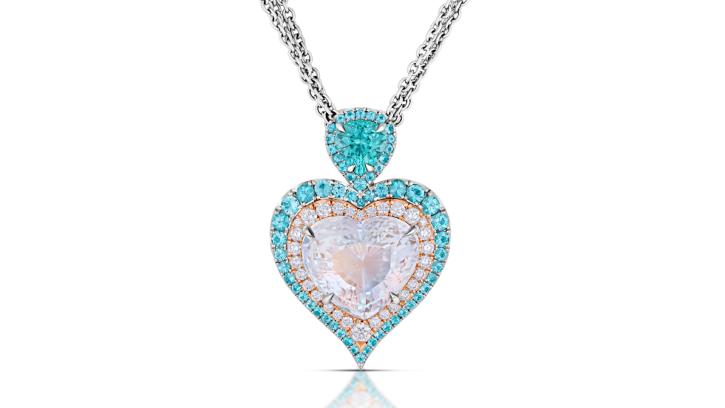 Omi Privé pendant with Paraiba tourmaline and rainbow moonstone image