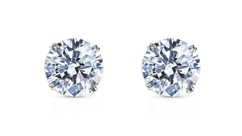 This pair of stud earrings made for Pharrell Williams features two round brilliant-cut, 4.01-carat, D diamonds at Joopiter image
