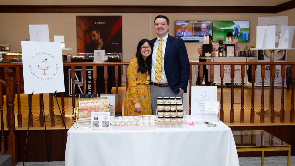 Lizzie Johnson of Lizzie's Bakery with her husband image