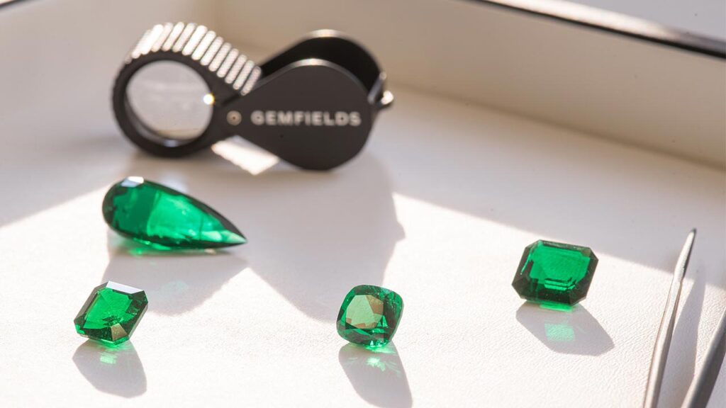 Polished emeralds from the Kagem mine image
