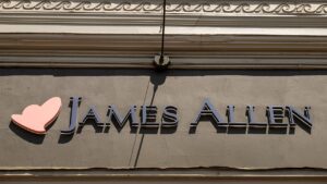 A James Allen sign outside its showroom in Washington, DC, in 2022 image