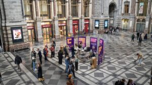The AWDC demonstration at the Antwerpen-Centraal railway station image