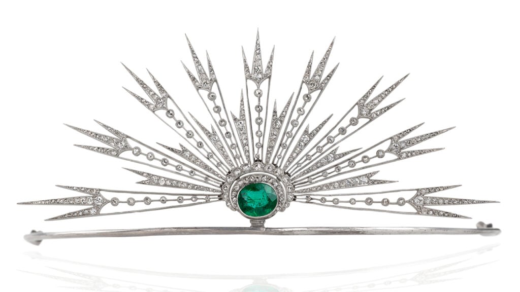 Emerald and diamond Rising Sun aigrette, 1914 image