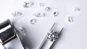 Diamonds being looked at up close Shutterstock image
