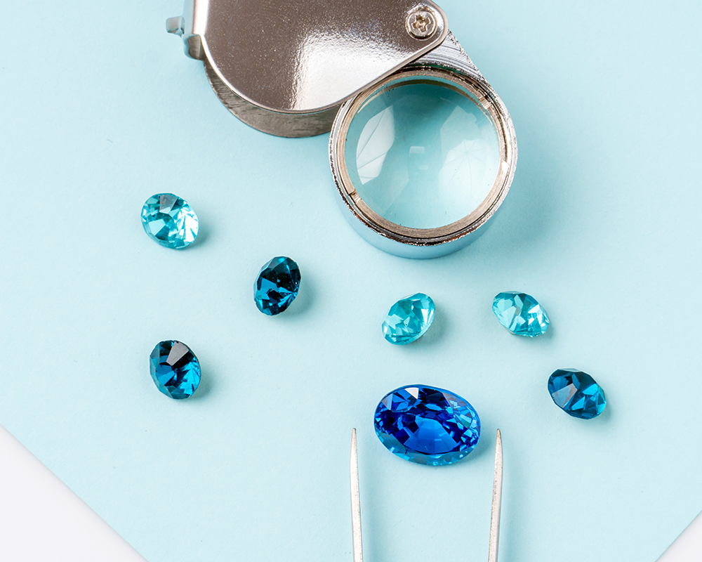 Light and dark shades of natural aquamarine gems image