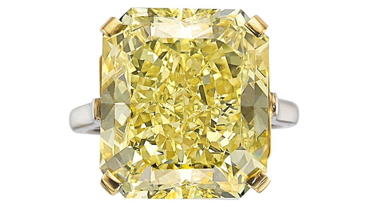 The Cartier 20.03-carat yellow diamond ring leading the sale at Heritage Auctions image