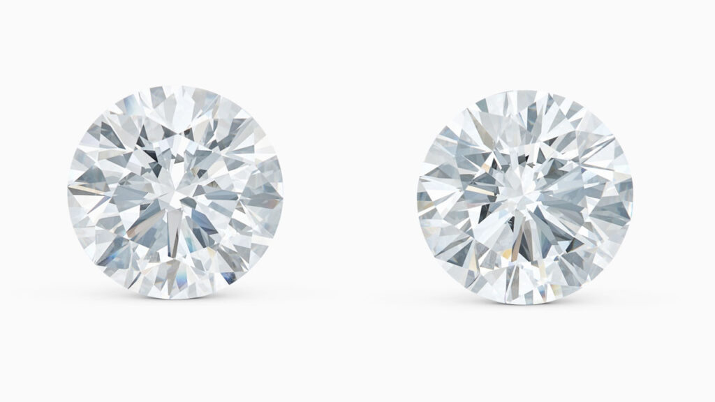 A pair of unmounted brilliant-cut, 18.38-carat, D-flawless diamonds, both classified as type IIa at Sotheby's image