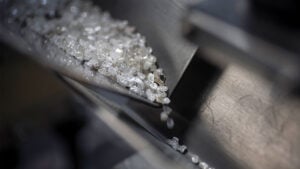 Diamonds at DTC Botswana, a De Beers-government joint venture that sorts and values rough image