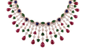 Devji Aurum ruby diamond sapphire and emerald necklace image