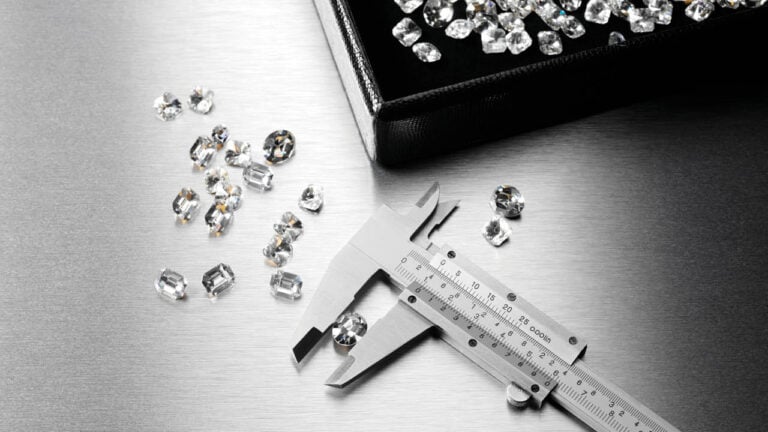 Diamonds scattered across a work space image