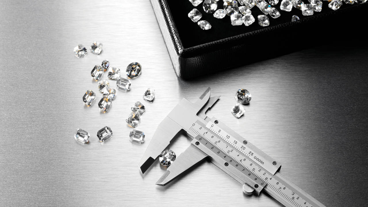 Diamonds scattered across a work space image