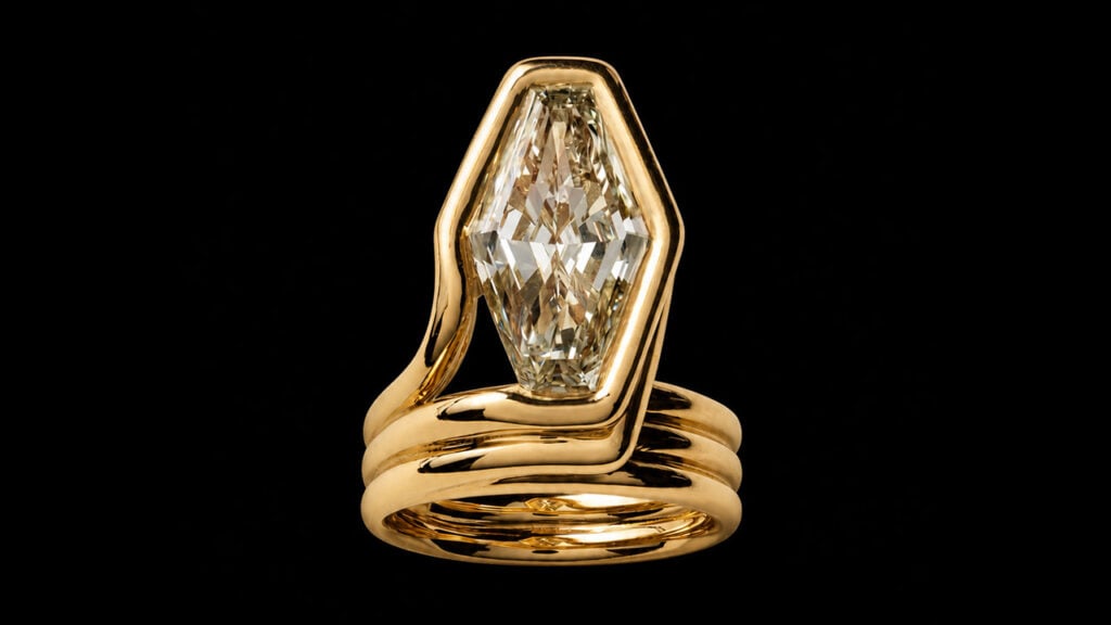 Gold and diamond Lozenge ring image