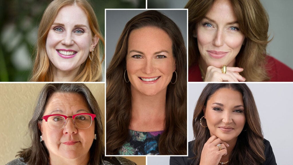 Clockwise from top left: Laryssa Wirstiuk; Amanda Gizzi (center); Elle Hill; Megan Crabtree; Andrea Hill collage image