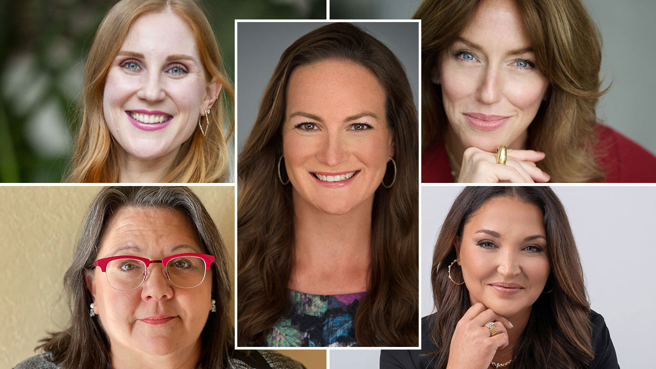 Clockwise from top left: Laryssa Wirstiuk; Amanda Gizzi (center); Elle Hill; Megan Crabtree; Andrea Hill collage image