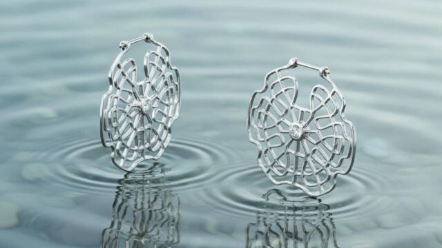 Schumann Harmonics earrings in platinum with rose-cut diamonds image