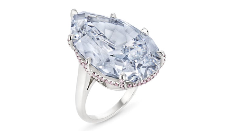 The Azure Blue 31.62-carat diamond ring at Christie's image