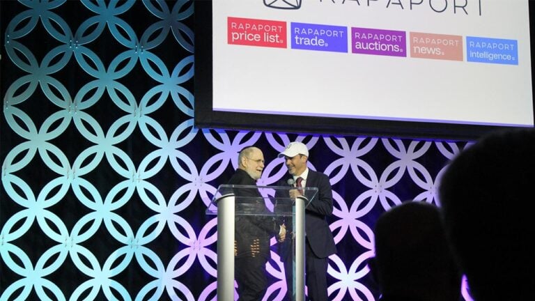 Rapaport CEO Dan Mano and executive chairman Martin Rapaport speaking at the JCK Breakfast image