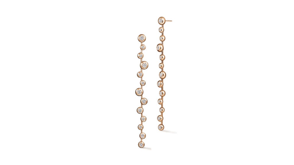 Dream Floating Stiletto earrings in gold and diamonds image