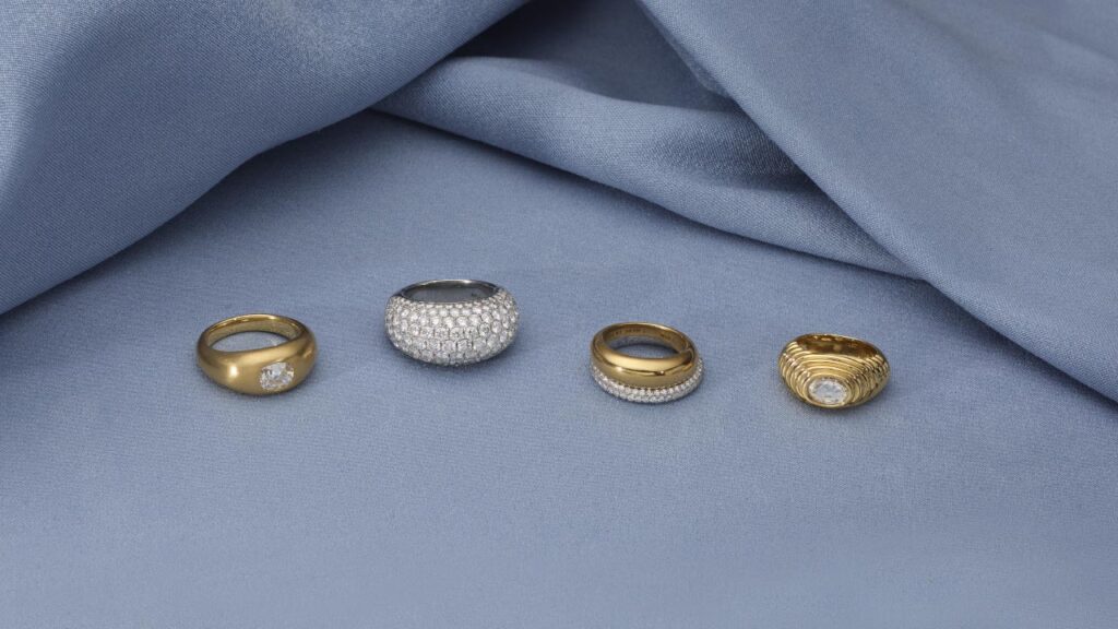 Four Lauren Addison rings with old-cut diamonds image