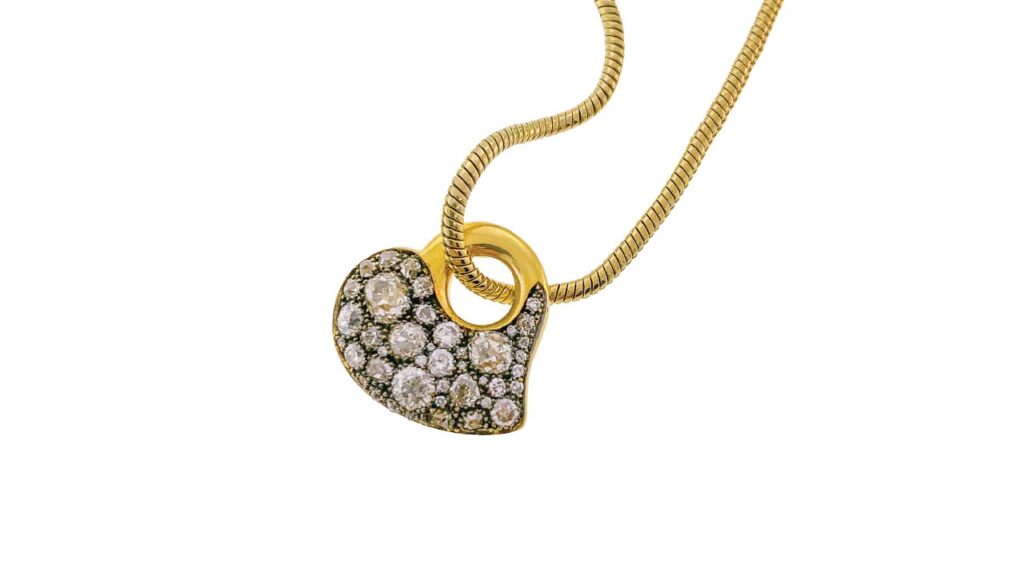 Gold and diamond Heart necklace by Circa 1700 image