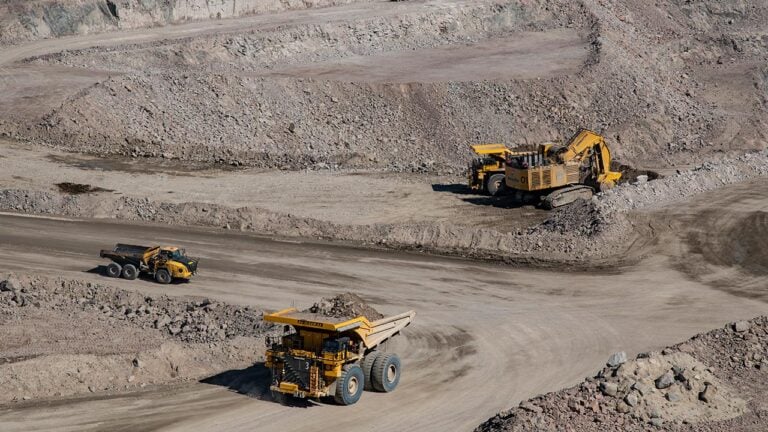 ITrucks hauling ore at Gahcho Kué mine at Mountain Province image