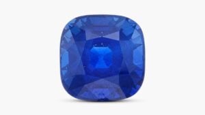 The unmounted 5.98-carat Kashmir sapphire at Sotheby's image