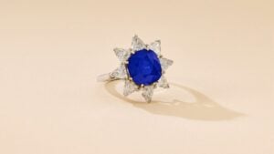The 5.72-carat sapphire ring at Sotheby’s image