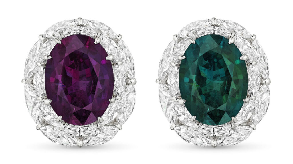 Ring with an oval mixed-cut alexandrite of 14.74 carats, which sold at Christie’s New York in June image