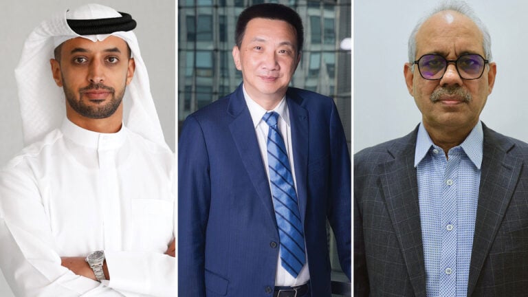 (Left to right): Ahmed Bin Sulayem, Lin Qiang and Mehul Shah image