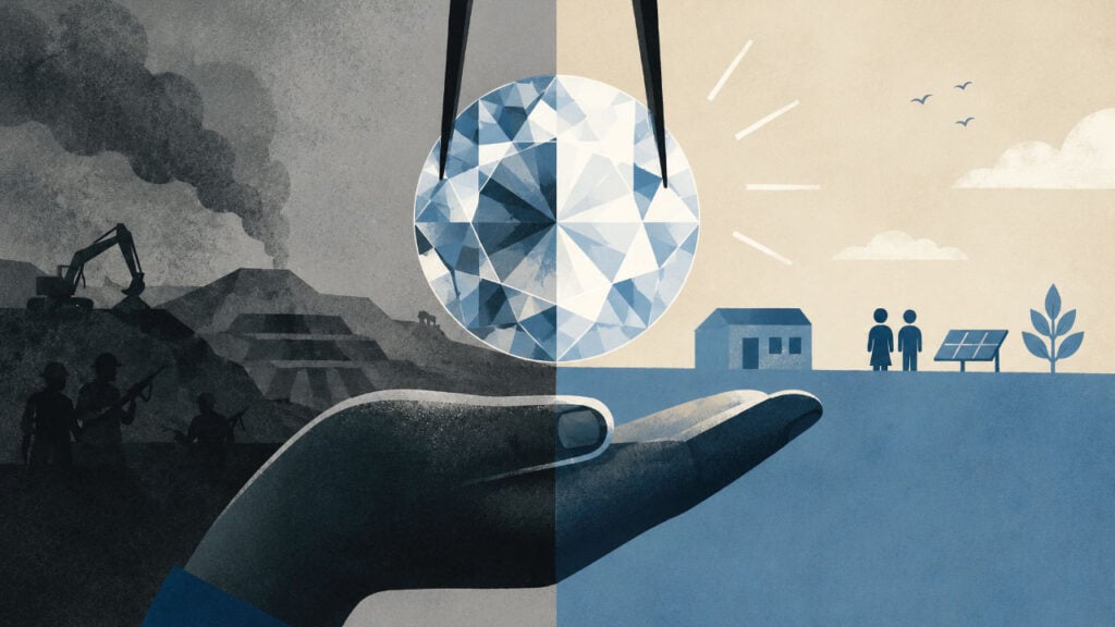 Two worlds of diamonds graphic