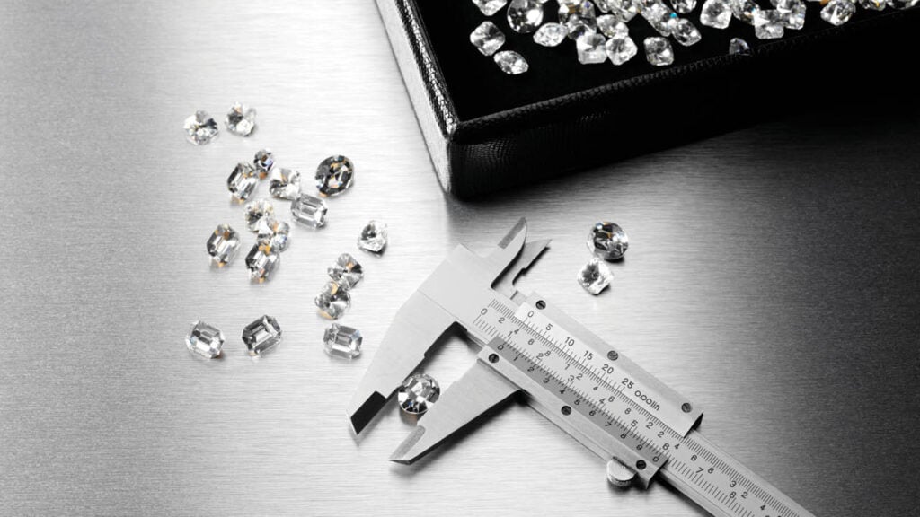 Diamonds scattered across a work space image