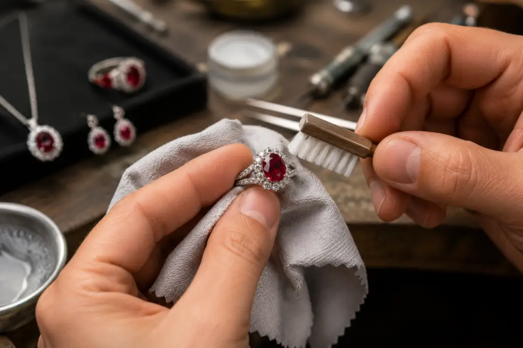 Cleaning ruby jewelry