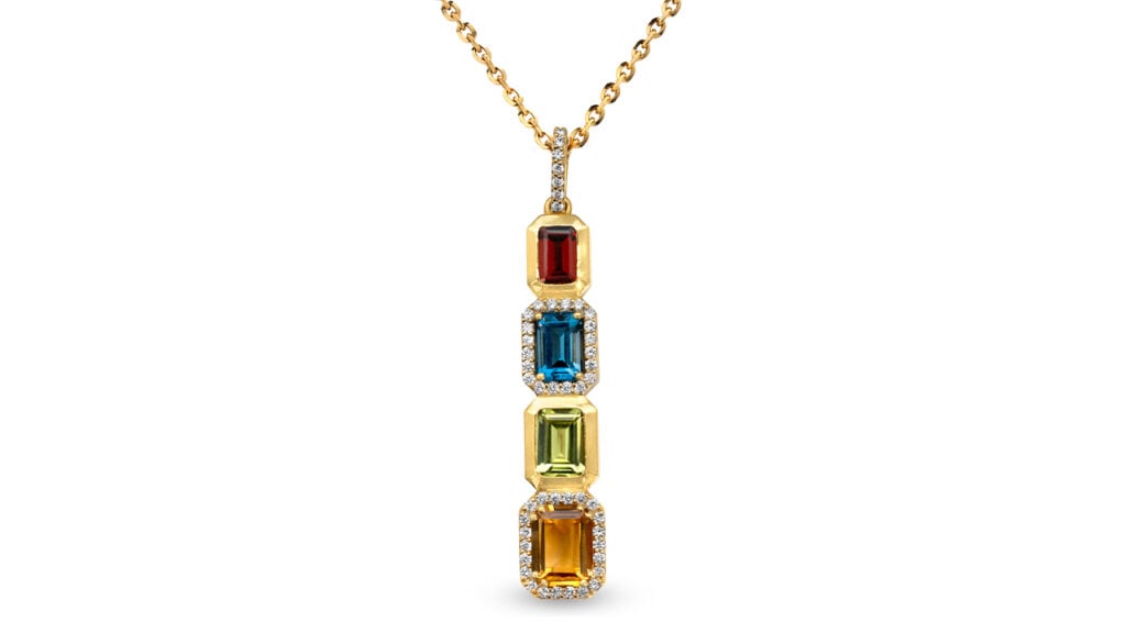 Roxbury pendant featuring mixed gemstones in 18-karat gold with diamonds image