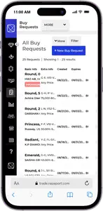 The Buy Requests dashboard in Rapaport Trade screenshot