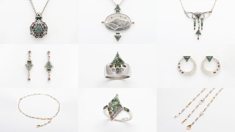 The MJSA jewelry pieces featured in Cutting Toward Change by Columbia Gem House image
