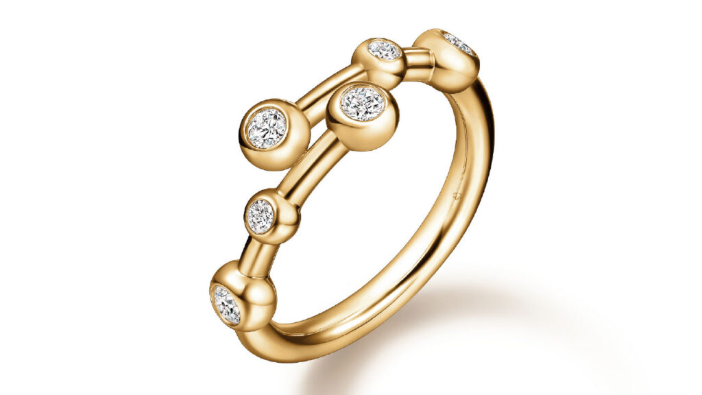Dream Bypass ring in gold and diamonds by Hearts On Fire image