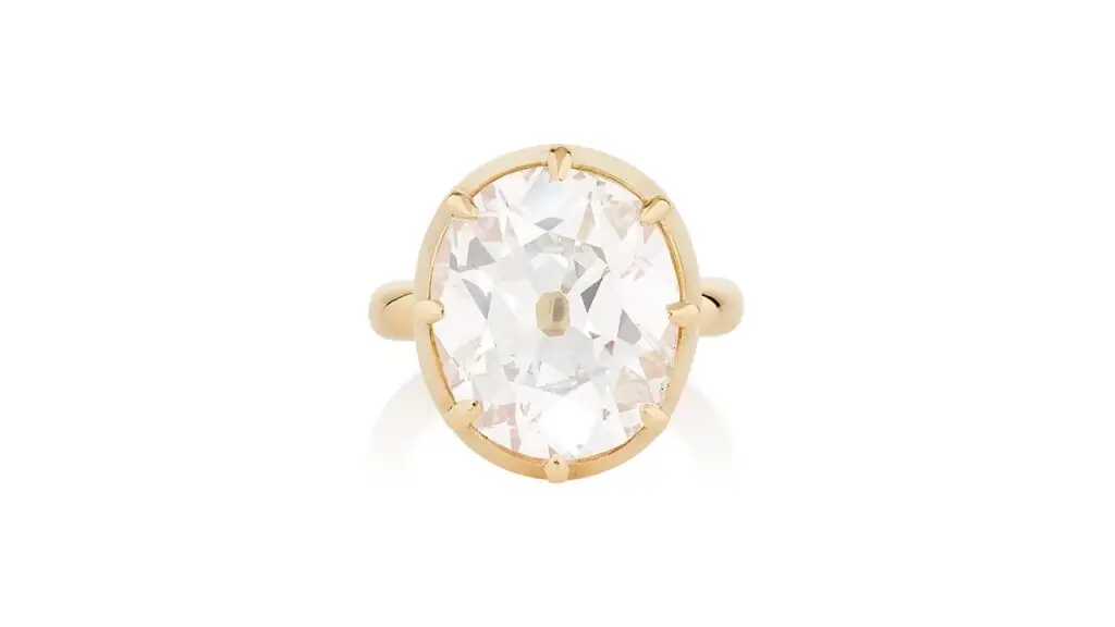 This ring features a cushion-shaped, 10.08-carat, light-pink-brown Golconda diamond at Phillips image