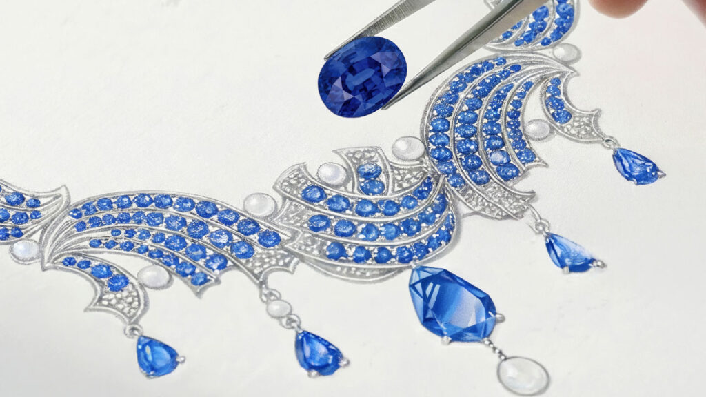Designing a colored-stone necklace image